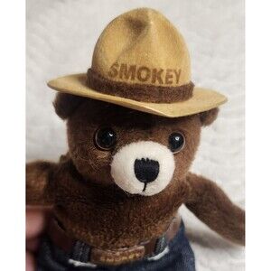 VINTAGE Smokey the Bear 7" Plush Kids Preferred 2000 U.S. Forest w/Hat&Belt EUC